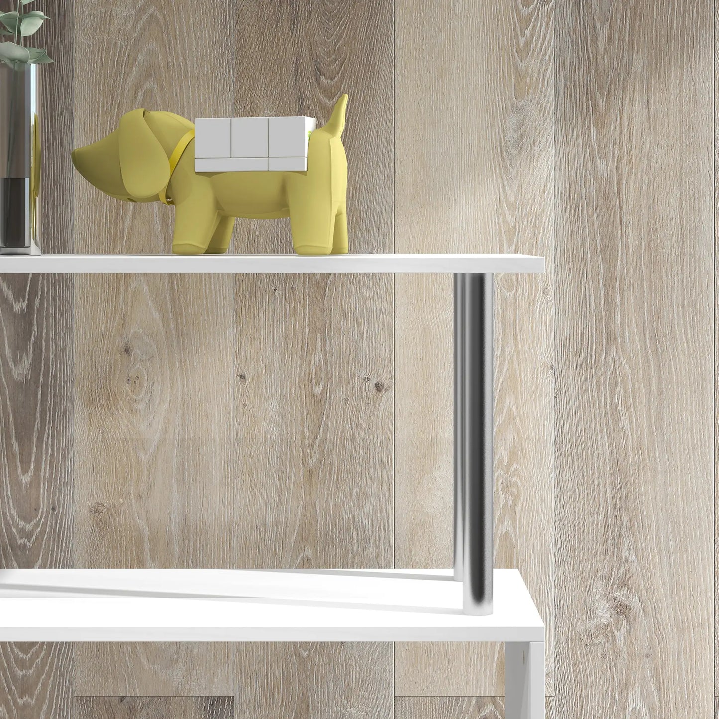 HOMCOM S Shape Bookcase, 5 Tiers Bookshelf, Modern Freestanding Storage Shelf for Home Office, Study, Living Room, White