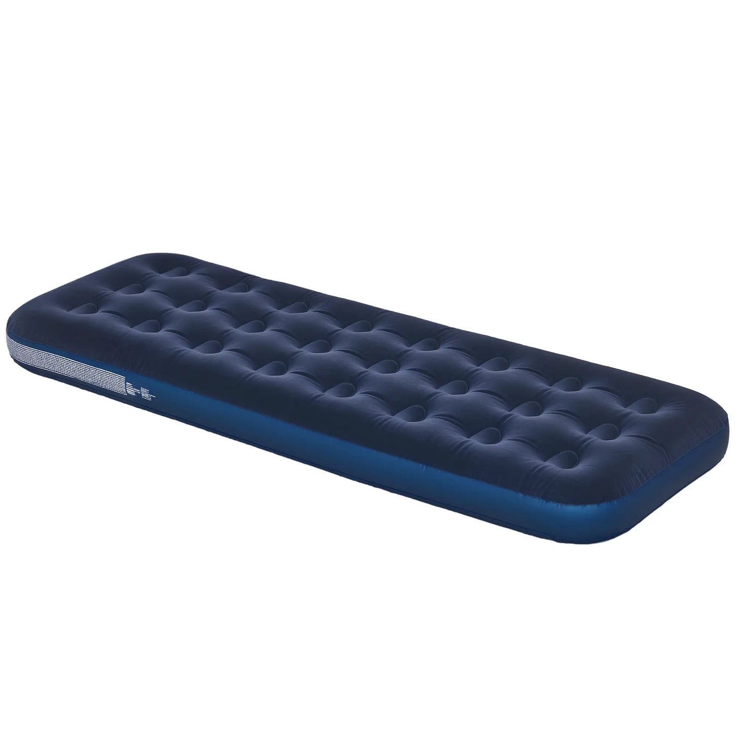 Outsunny Single Air Bed with Hand Pump, Inflatable Mattress & Flocked Surface for Guest, Camping, Travel, Blue