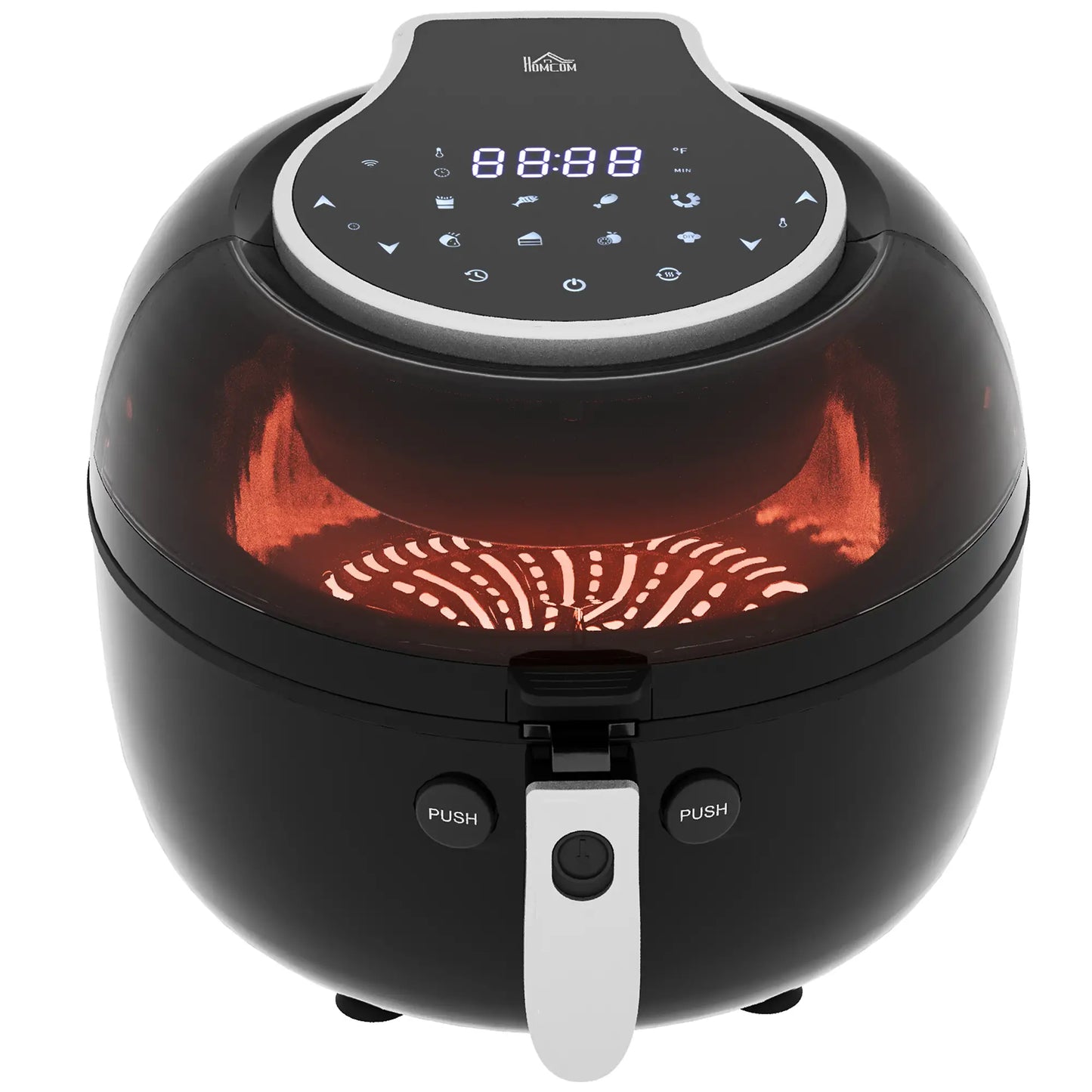 HOMCOM 7L Family Size Digital Air Fryer Oven with Roast, Broil, Bake, Dehydrate, 8 Presets, Rapid Air Circulation, Timer, Preheat, 1500W