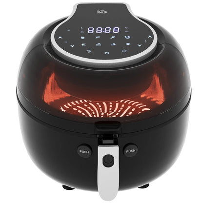 HOMCOM 7L Family Size Digital Air Fryer Oven with Roast, Broil, Bake, Dehydrate, 8 Presets, Rapid Air Circulation, Timer, Preheat, 1500W