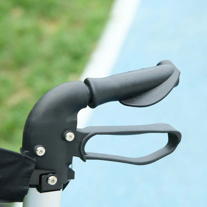 HOMCOM Professional Rollator with 8 Adjustable Height, Aluminium Walking Frame with Dual Brakes for Tall People, Blue