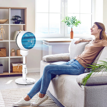 HOMCOM 9'' Air Circulator Fan 3 Speed 3 Mode, 70° Oscillation 90° Vertical Tilt, Height Adjustable, Remote Controller
