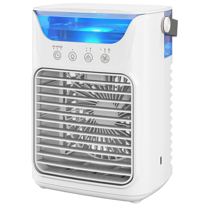 HOMCOM Mini Desk Fan with Adjustable Head, 3-Speed Small Fan & 700ml Water Tank, White