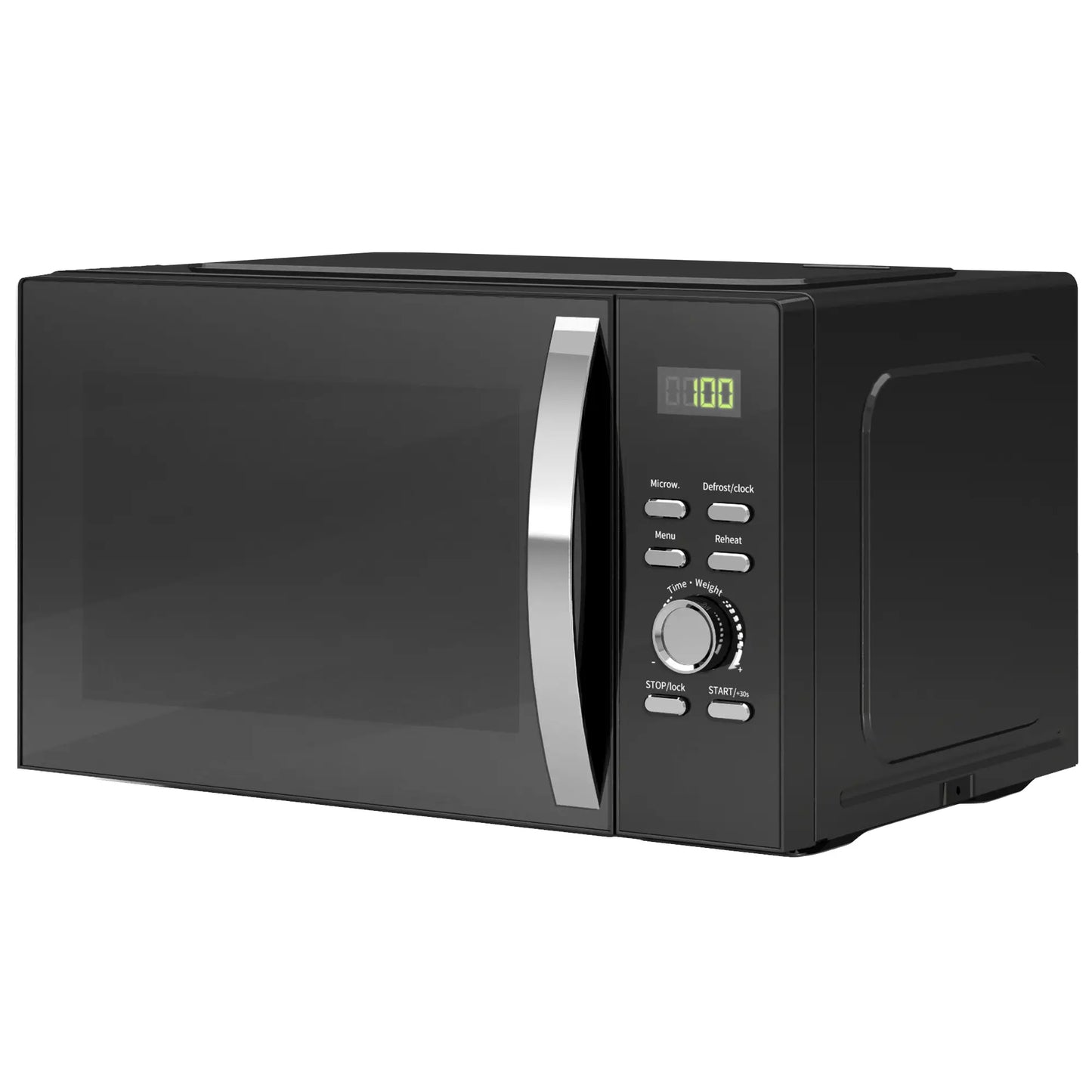 HOMCOM 23L 800W Digital Solo Microwave Oven with 5 Power Levels, Automatic Defrost, 8 Auto Cook Menus, Small, Black