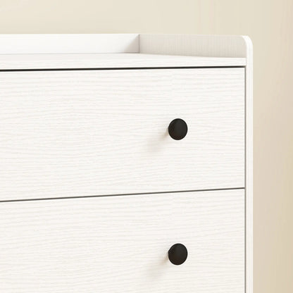 HOMCOM 4 Drawer Chest of Drawers, Modern Dresser for Bedroom, Storage Cabinet, White Wood Effect