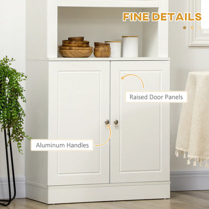 HOMCOM Kitchen Pantry Cupboard with 6-Tier Shelving, Freestanding Double-Door Storage Cabinet, White