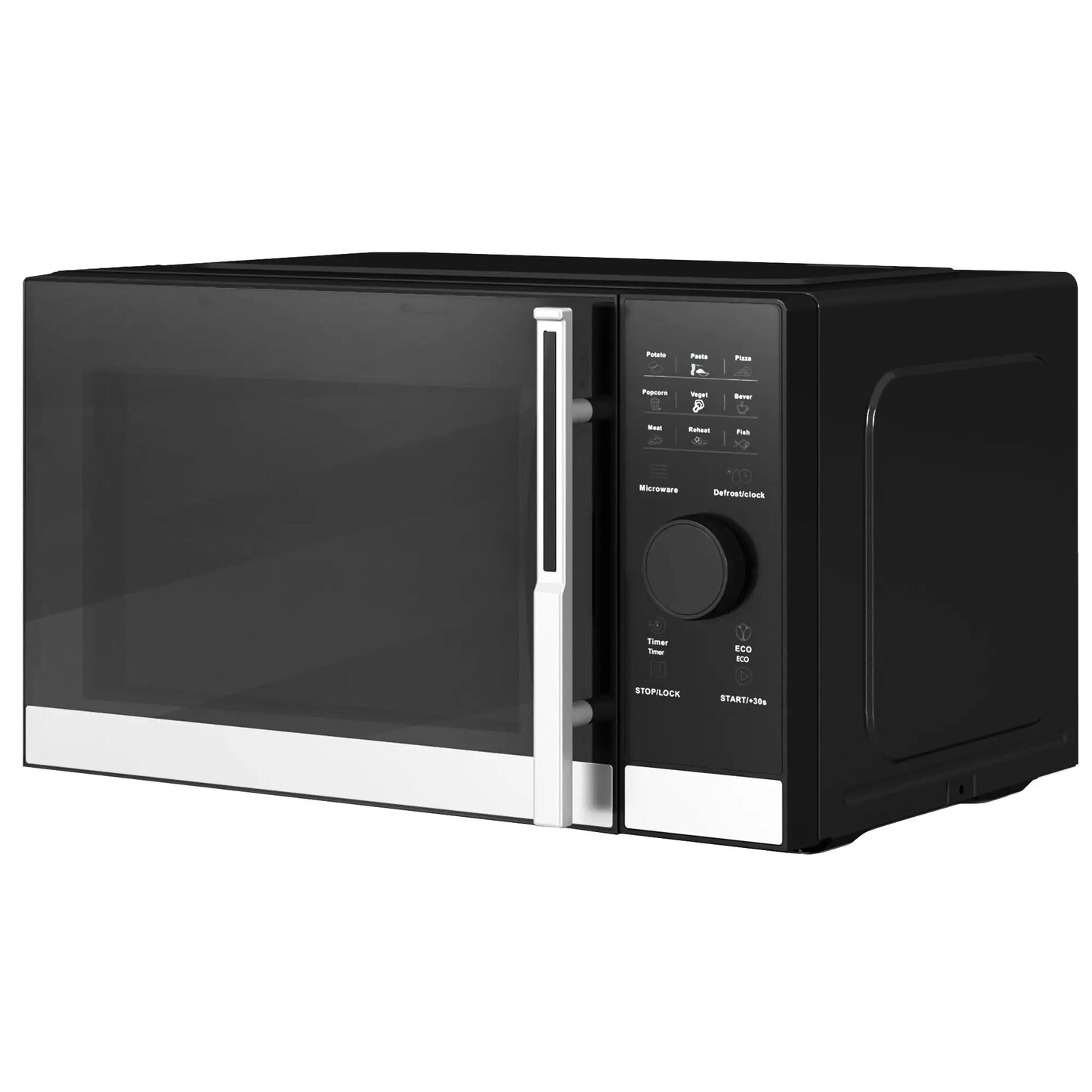 HOMCOM Small Digital Solo 23L 800W Microwave Oven with 10 Power Levels, Automatic Defrost, 8 Auto Cook Menus, 60 Minutes Timer, Black