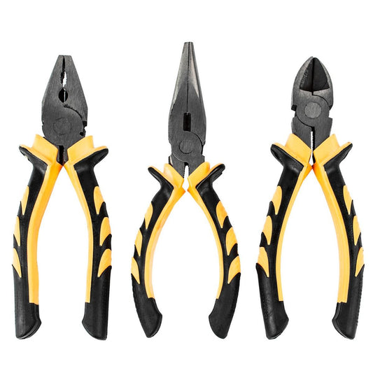 3 Pieces Soft Grip Pliers Set Sturdy Pliers From Tempered Carbon Steel