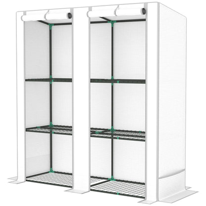 Outsunny Three-Tier Mini Greenhouse, UV Resistant Plastic Cover- White