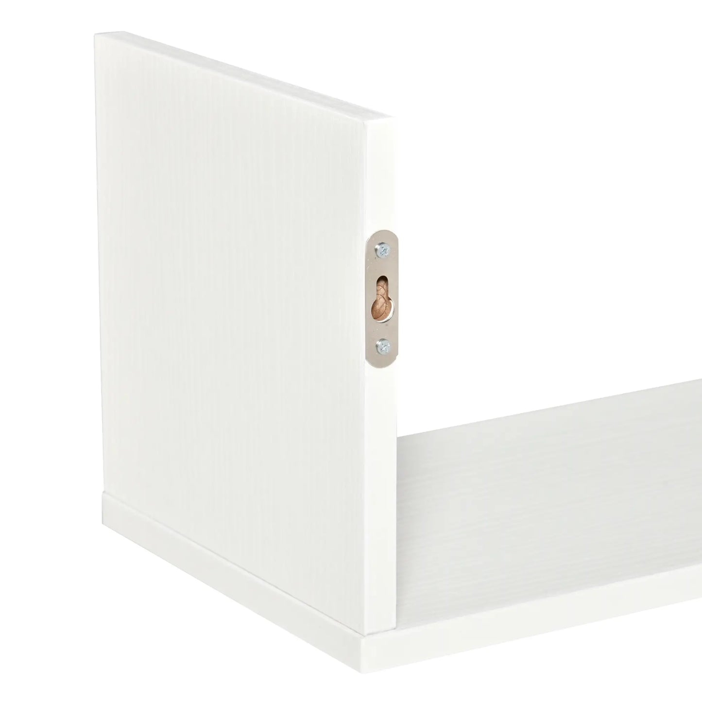 HOMCOM Set of 3 Wooden U-Shaped Floating Shelves Set, Wall Mounted Hanging Bookshelf, White