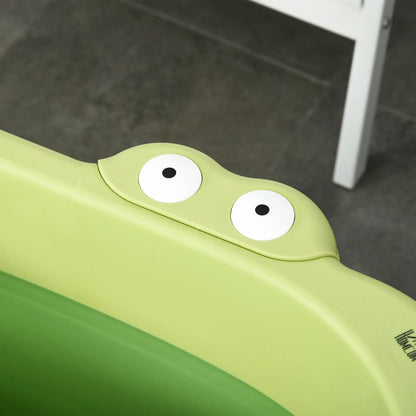 HOMCOM Foldable Kids Baby Bathtub Bucket, with Stool - Green