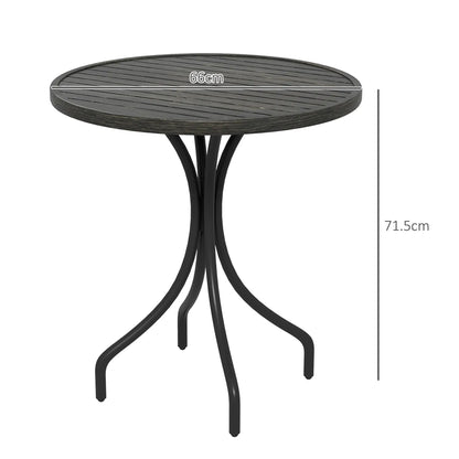 Outsunny Φ66cm Galvanised Steel Outdoor Round Garden Table - Grey