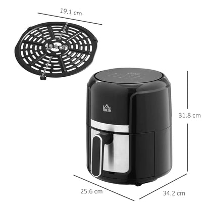HOMCOM 4L Air Fryer Oven with Digital Touch Display, Rapid Air Circulation, 12 Cooking Programs, Timer, 1300W