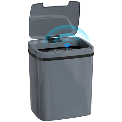 HOMCOM 15L Sensor Bin, Automatic Touchless Kitchen Bin, Easy Clean, Battery Operated, Grey
