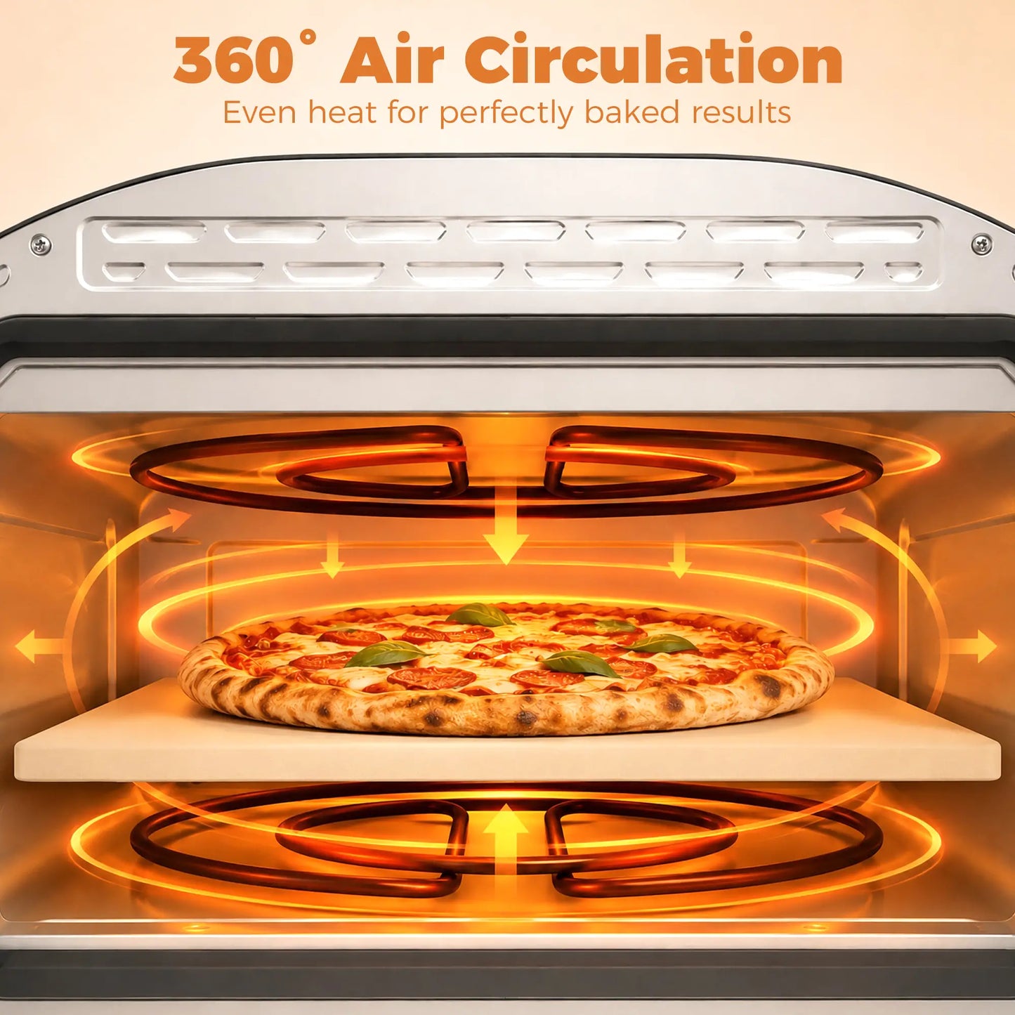 HOMCOM Electric Pizza Oven, Pizza Maker with 3 Knob Control & Ceramic Stone, Viewing Window, 2200W