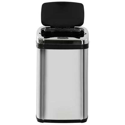 HOMCOM 30L Stainless Steel Motion Sensor Kitchen Bin with Lid - Silver Tone