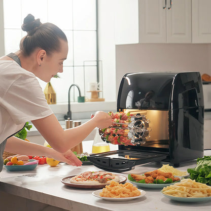 HOMCOM 12L 8 in 1 Digital Air Fryer Oven with Roast, Bake, Dehydrate, 8 Preset Modes, Rapid Air Circulation, 1800W, Black
