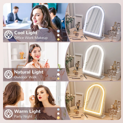 HOMCOM 43 x 59cm LED Vanity Mirror with Adjustable Colour - White