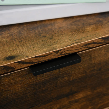 HOMCOM Bedroom Chest of Drawers, Industrial 3-Drawer Dresser, Storage Drawers with Metal Frame, Rustic Brown