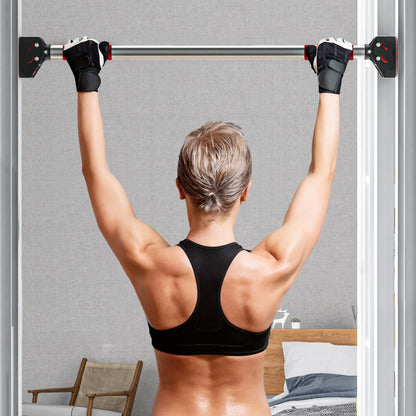 SPORTNOW Doorway Pull Up Bar, No Screws Door Frame Chin Up Bar, Adjustable Length for Home Gym Workout, Max Load 200kg