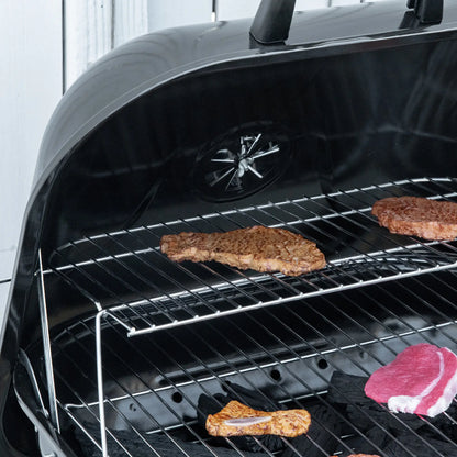 Outsunny Portable BBQ Charcoal Grill with Cooking Utensils, Smoker Grill with Lid for Outdoor Barbecues, Camping, Picnic
