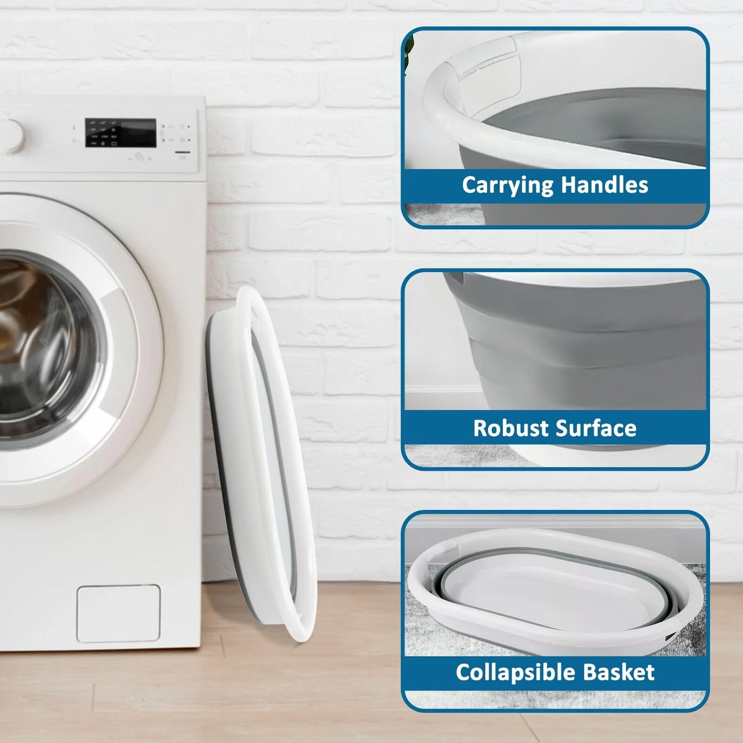 Crystals Collapsible Laundry Basket Foldable Compact Washing Cloth Storage Bin Large