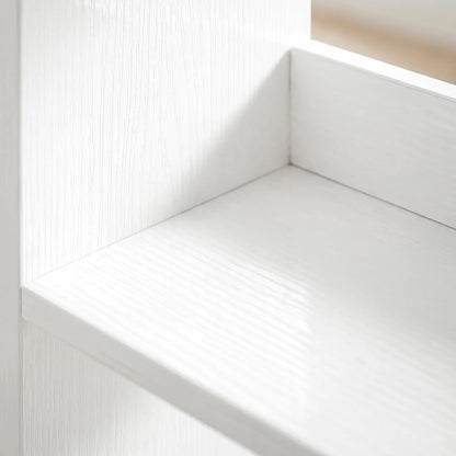 HOMCOM 7 Tiers Bookshelf, L-Shaped Corner Bookcase with Anti-Slip Rear Guard, White Wood Effect