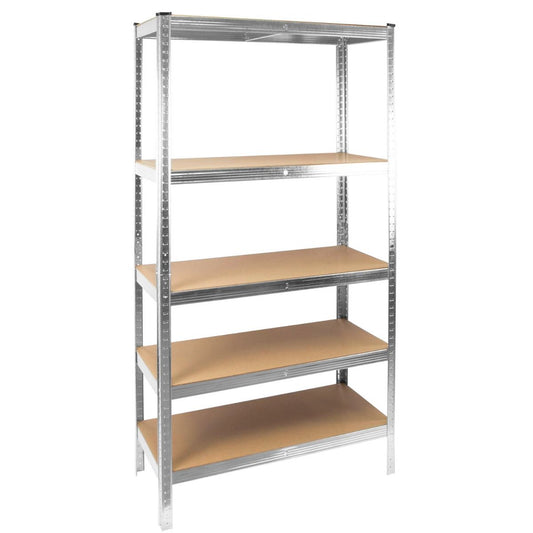 Boltless Garage Large Shelving Rack Galvanised Steel Frame Heavy Duty - Silver