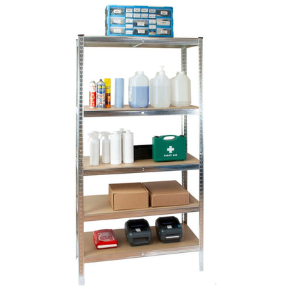 Boltless Garage Large Shelving Rack Galvanised Steel Frame Heavy Duty - Silver