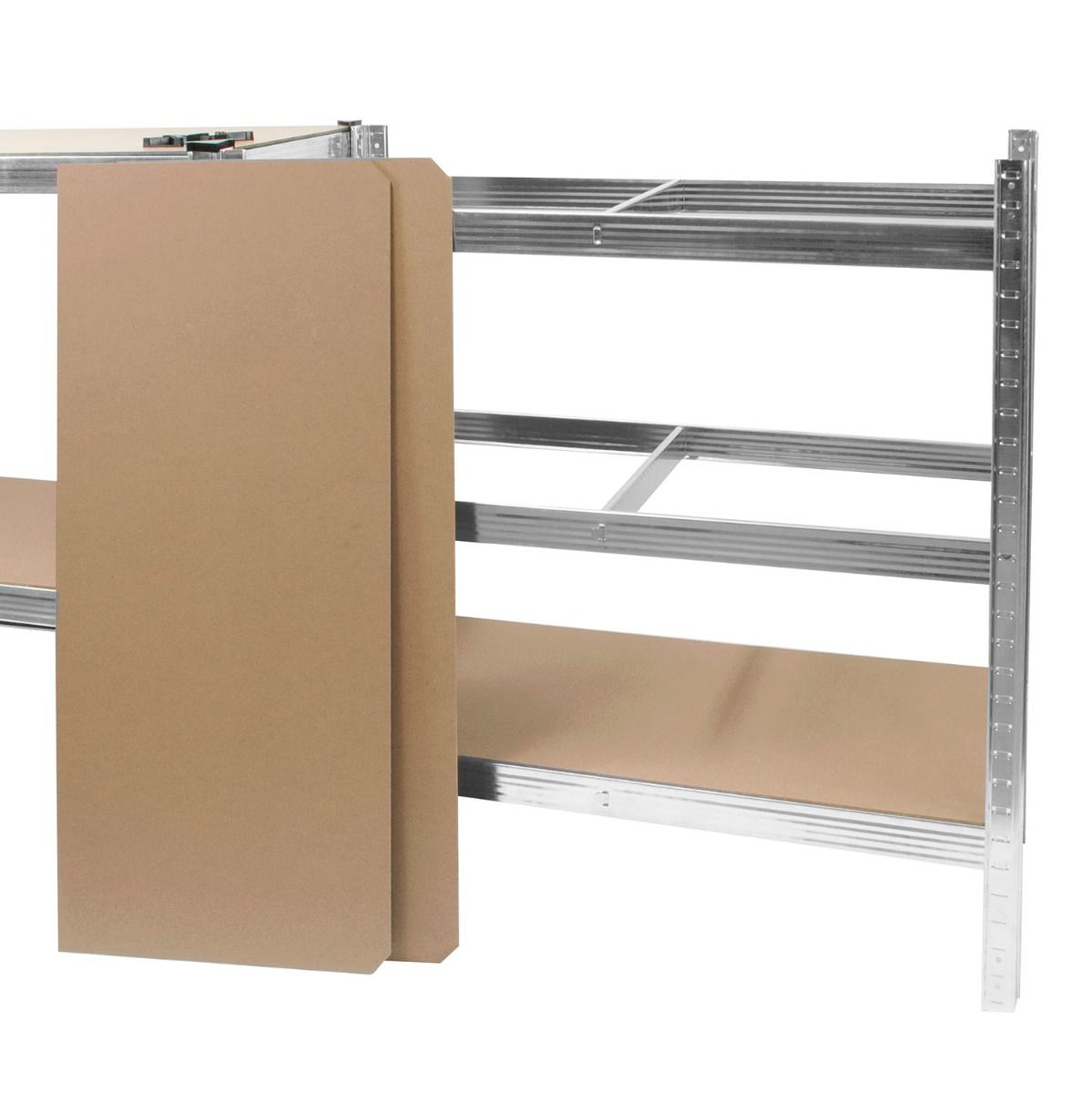 Boltless Garage Large Shelving Rack Galvanised Steel Frame Heavy Duty - Silver