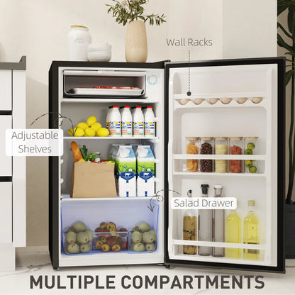HOMCOM 91L Freestanding Kitchen Under-Counter Fridge with Lock - Black