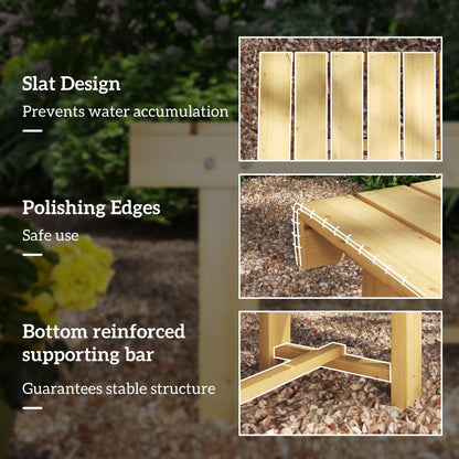 Outsunny 1 Piece 2-Seater Outdoor Indoor Wooden Garden Bench Fir Patio Loveseat, Natural