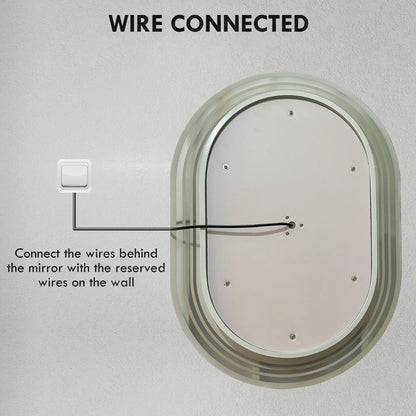 kleankin Bathroom Mirror with LED Lights Makeup Mirror, Anti-fog Touch, Switch, Vertical or Horizontal