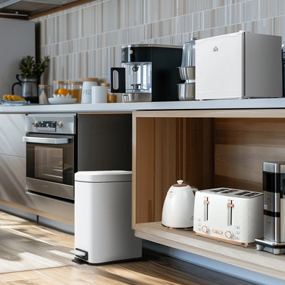HOMCOM 46 Litre Table Top Mini Fridge, Small Fridge with Ice Box, Reversible Door, Adjustable Temperature, Cream