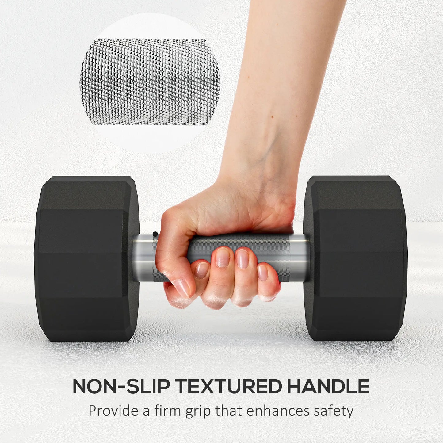 SPORTNOW Dumbbells Weights Set with 12-Sided Shape and Non-Slip Grip for Home Gym Workout, 2 x 6kg