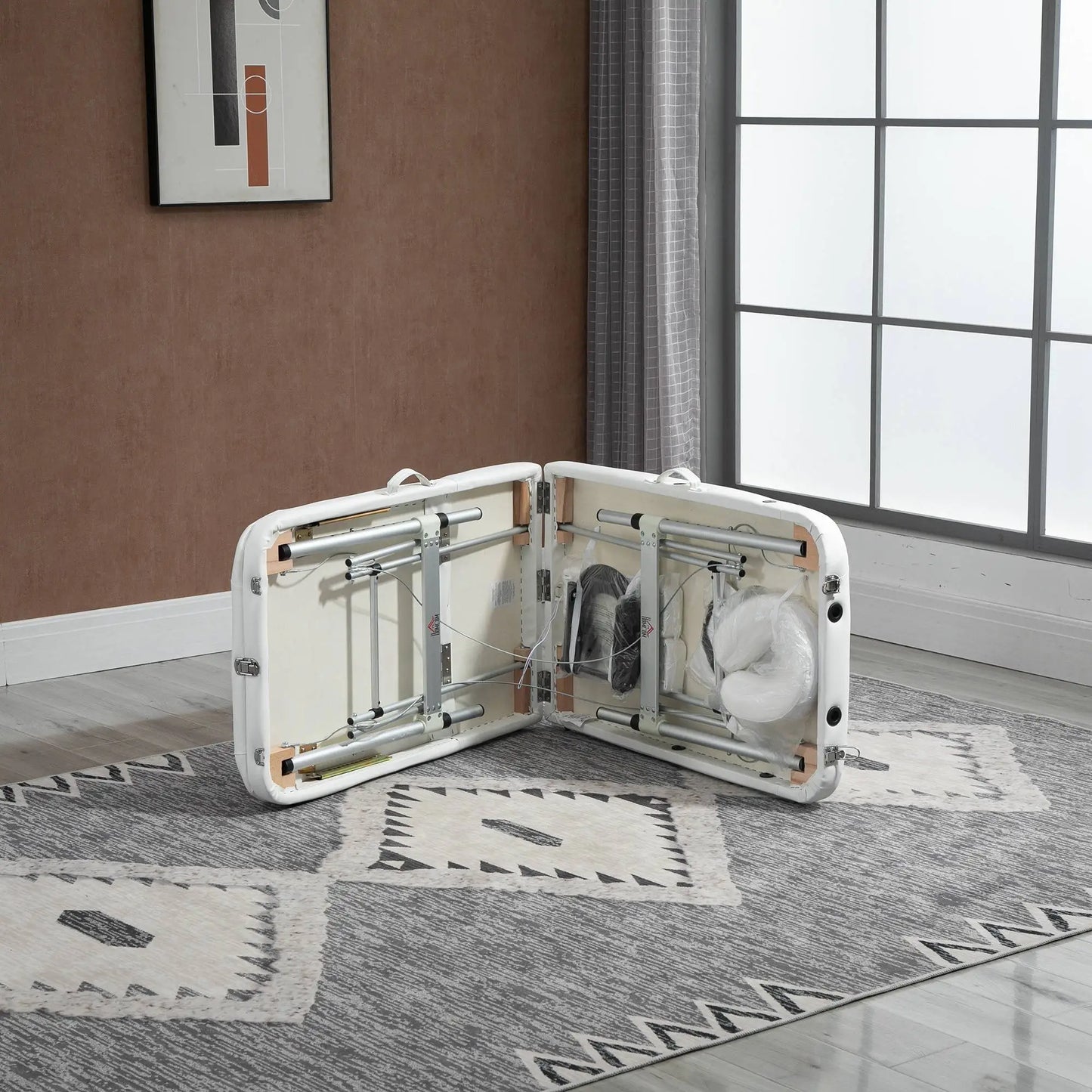 HOMCOM Foldable Massage & Relaxation Table Professional Salon SPA Facial Couch Bed White