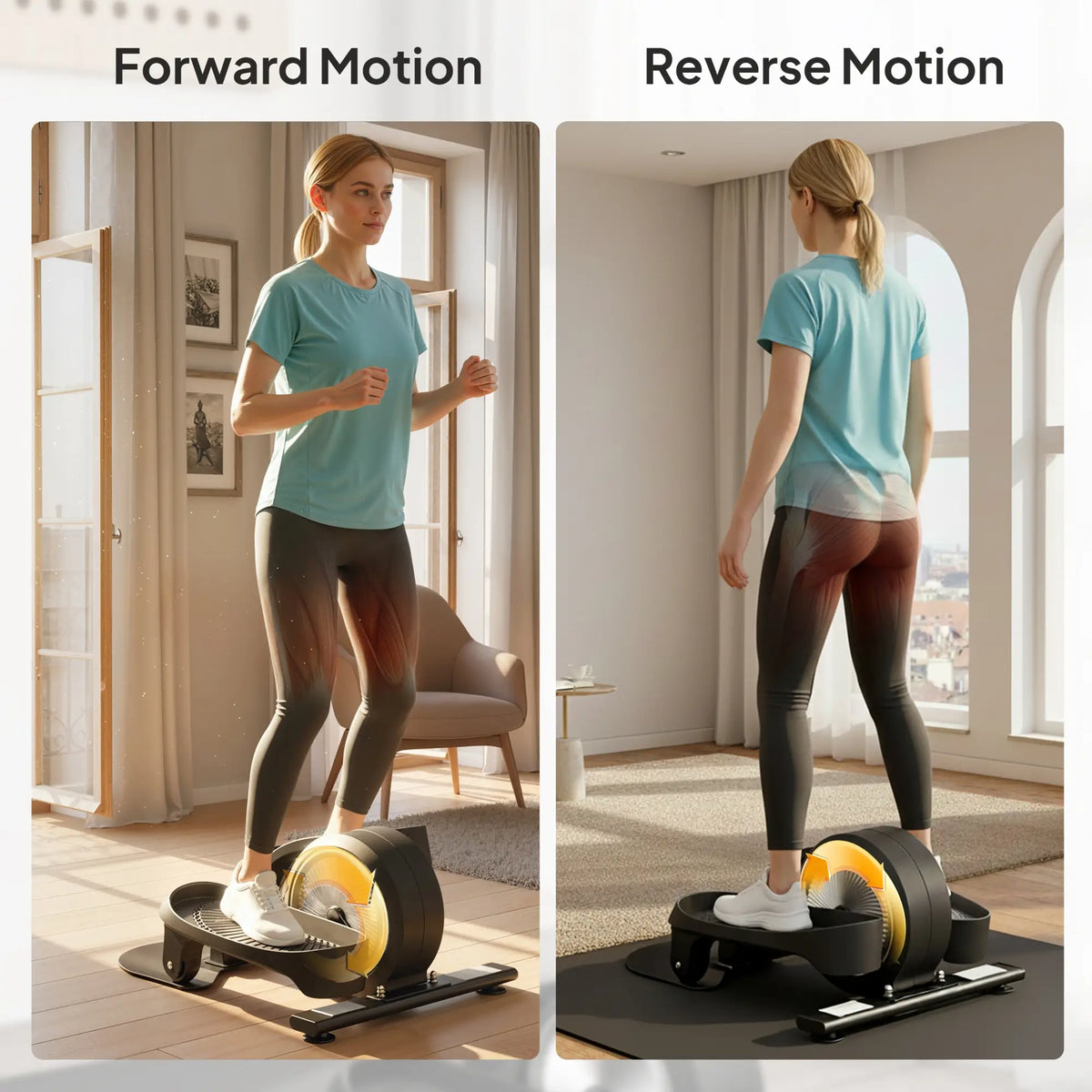 SPORTNOW Under Desk Elliptical Machine with LCD Monitor for 2-in-1 Seat & Stand Up Exercise