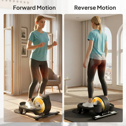 SPORTNOW Under Desk Elliptical Machine with LCD Monitor for 2-in-1 Seat & Stand Up Exercise