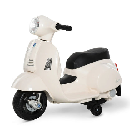 HOMCOM Vespa Licensed 6V Kids Electric Motorbike Ride On Motorcycle Battery Powered for 18-36 Months White