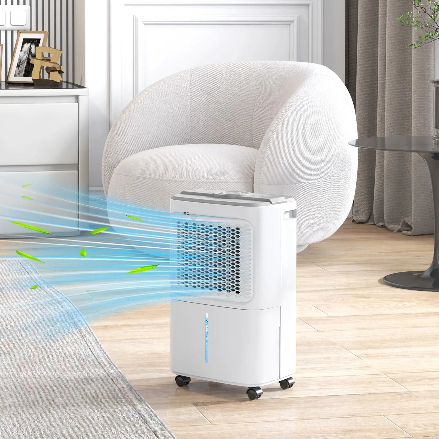 HOMCOM 12L Dehumidifier Air Purifier with Touch Panel LED Screen - White