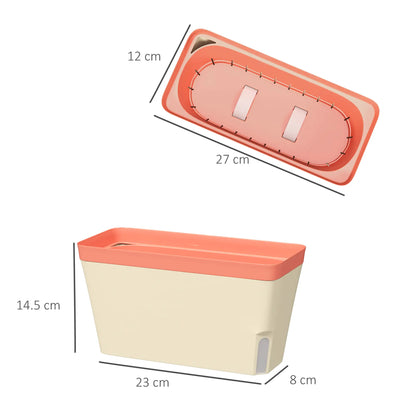 Outsunny Set of 3 Self Watering Plant Pots Outdoor, 27cm Garden Planters with Visual Water Level Window, Plastic Flower Pots