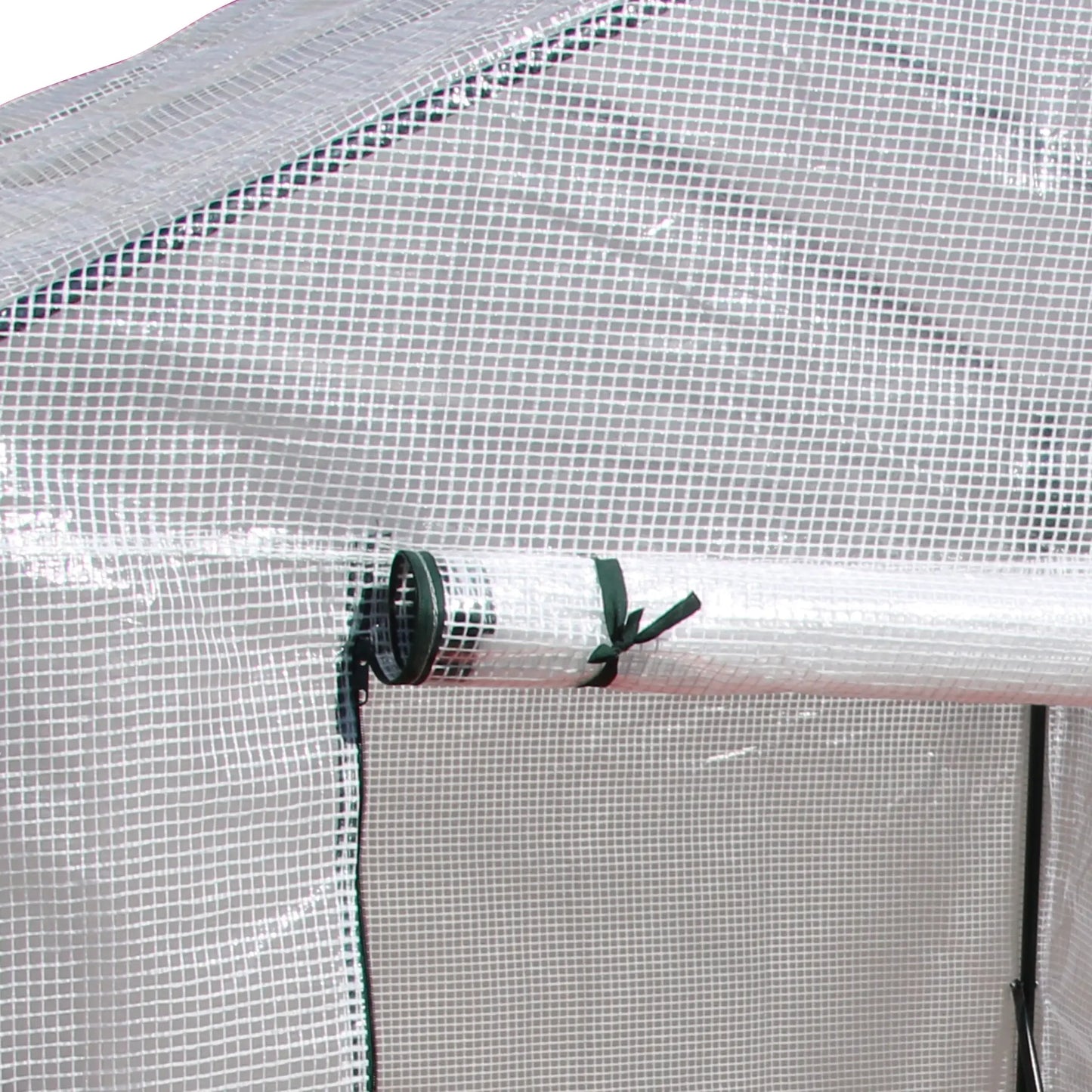 Outsunny Walk In Greenhouse Portable Gardening Plant Grow House Reinforced PE Cover with 2 Tier Shelf & Roll Up Zip Panel Door