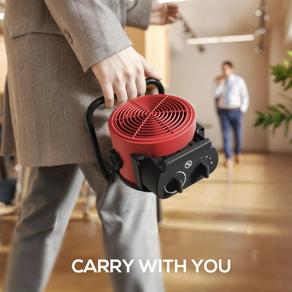 HOMCOM 2000W Portable Ceramic Electric Space Heater with Fan - Red