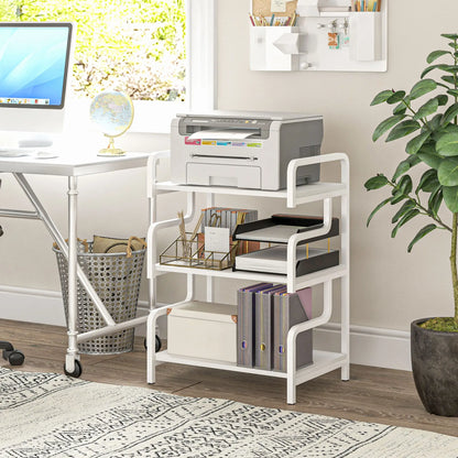 HOMCOM 3-Tier Printer Stand with Storage Shelves, Printer Table, Printer Shelf for Home Office