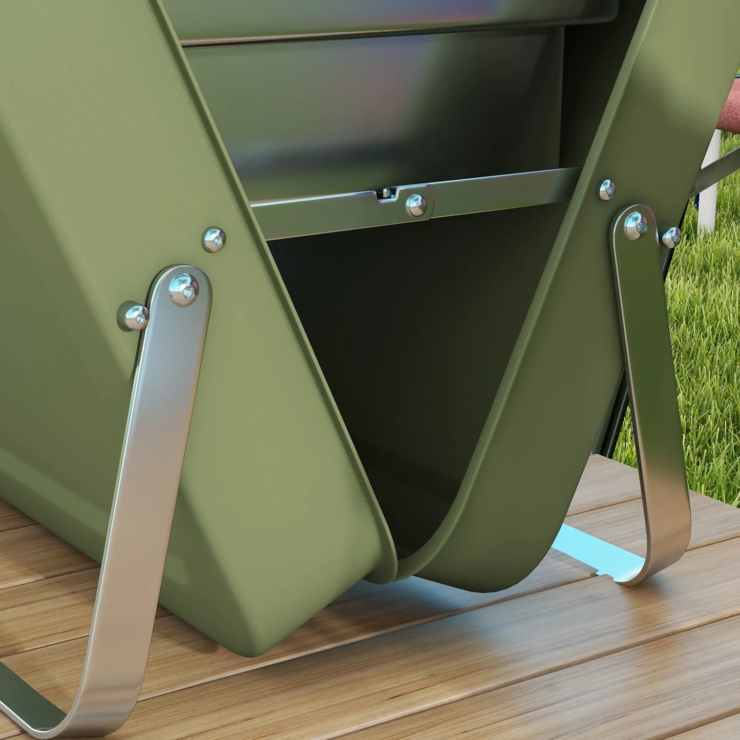 Outsunny Metal Charcoal Barbecue Grill Portable Foldable BBQ Grill - Green
