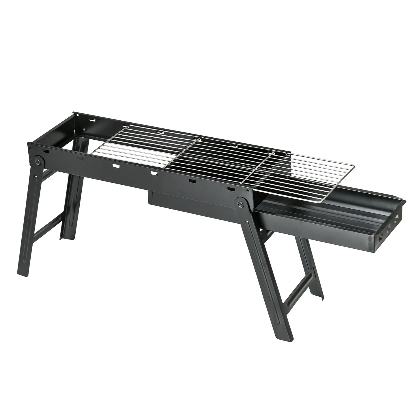Outsunny BBQ Foldable Charcoal Grill for Outdoor Cooking, Picnic, Barbecue - Black