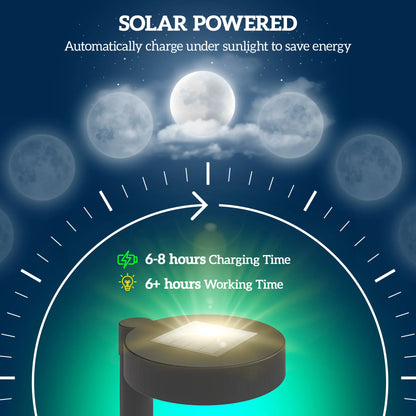 Outsunny Solar Lights Outdoor Garden Stake 8 Pack Pathway Lighting with Auto On/Off LED, IP44 Waterproof, Plastic