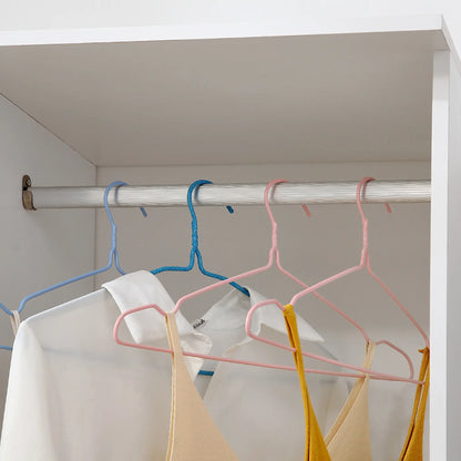 HOMCOM Open Wardrobe on Wheels, Bedroom Wardrobe with Clothes Hanging Rail, 3 Storage Shelves Rack, White