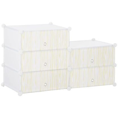 HOMCOM Six Cube Boxes Modular Storage Unit - White