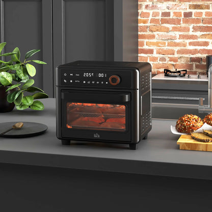 HOMCOM Air Fryer Oven, 13L Mini Oven, Multifunction Countertop Convection Oven w/ 12 Presets 1500W